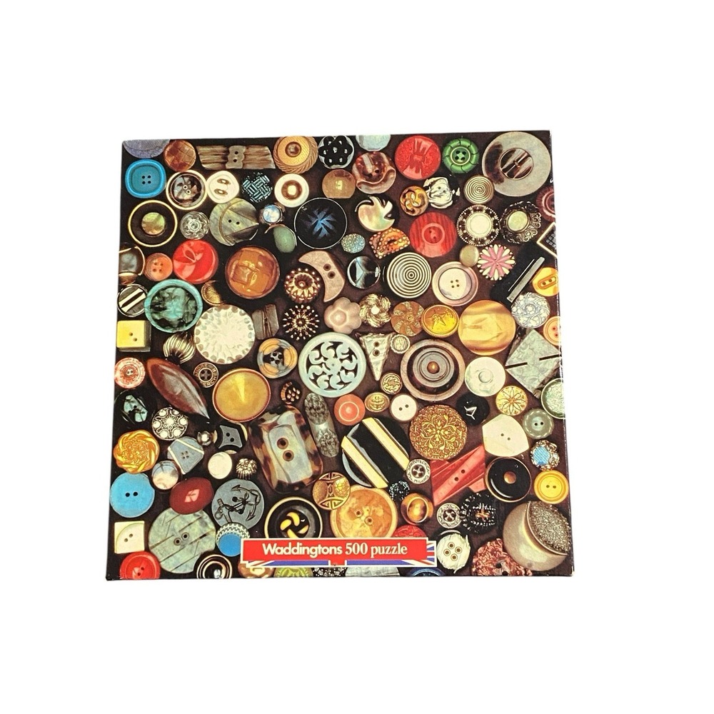 Vintage Waddingtons Collectables Buttons 500 Piece Jigsaw Puzzle #13002